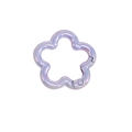 Lila schillernder Karabiner in Blumenform aus Metall für DIY Schlüsselanhänger - Fünfblättrige Blume / Irisierendes Lila