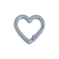 Mosquetón en forma de corazón gris mate con cierre de resorte para llaveros DIY - Corazón / Gris