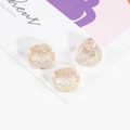 Set of 3 iridescent translucent lotus pod charms for DIY jewelry and phone chains - Transparent Grapefruit