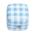 Light blue and white gingham acrylic square bead for DIY keychain and jewelry making - New Dotted Grid (Light Blue)