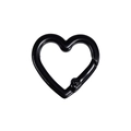 Mosquetón en forma de corazón negro para llaveros y accesorios de bolsos DIY - Corazón / Negro