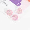 Pink iridescent lotus pod flower DIY charm accessories with pearlescent finish - Transparent Light Pink