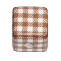 Brown and white checkered acrylic square bead for DIY jewelry making and crafts - New Dotted Grid (Deep Coffee)