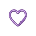 Cierre de resorte morado en forma de corazón para llaveros DIY y conectores - Corazón / Púrpura Medio