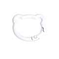 Witte beer-vormige veerring gesp van legering voor DIY sleutelhangers en accessoires - Beer hoofd veer gesp / Wit