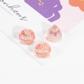 Three-piece iridescent resin charm set with aurora coating in translucent pink-orange - Transparent Orange