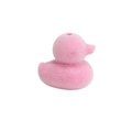 Perlina anatra rosa floccata per gioielli fai-da-te con velluto morbido e foro superiore - Anatra / Floccato Pesca
