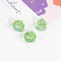 Translucent light green lotus-shaped resin beads with an iridescent coating for DIY jewelry - Transparent Spring Green