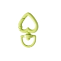 Light green heart-shaped spring ring alloy keychain connector with 360-degree swivel D-ring - Small / Small - Fruit Green