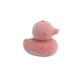 Mini perla a forma di anatra rossa floccata con foro superiore per gioielli e portachiavi - Anatra / Floccato Rosso