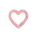 Mosquetón de corazón rosa en aleación con cierre de resorte para llaveros DIY - Corazón / Rosa Claro