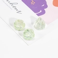 Translucent green lotus seed pod and bird charms with iridescent finish for DIY crafts - Transparent Light Green