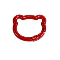 Beervormige rode gelegeerde veerring gesp voor sleutelhangers en DIY accessoires - Beer hoofd veer gesp / Rood