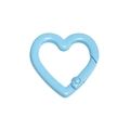 Mosquetón de corazón azul claro en aleación para accesorios de llavero DIY y bolsos - Corazón / Azul claro