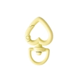 Creamy yellow heart shaped spring clasp with swivel D-ring for DIY keychains - Small / Small - Yellow