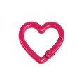 Llavero de anillo de resorte en forma de corazón rosa oscuro de aleación para accesorios DIY - Corazón / Rosa rojo