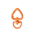 Orange heart-shaped swivel lobster clasp alloy spring ring for DIY keychains - Small / Small - Orange