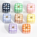 Colorful acrylic cube beads with checkered pattern for DIY keychain jewelry making - New Dotted Grid (Random Color)