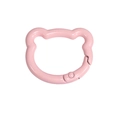 Roze beer-vormige karabijnhaak van legering voor DIY-sleutelhangers met gelakte afwerking - Beer hoofd veer gesp / Roze