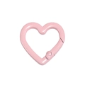 Cierre de resorte rosa en forma de corazón de aleación para llaveros y accesorios de bolsos - Corazón / Rosa Claro