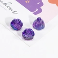 Translucent purple iridescent lotus and bird charms for DIY phone chains and jewelry - Transparent Dark Purple