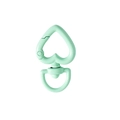 Mint green heart-shaped swivel spring ring buckle for DIY keychain and bag accessories - Small / Small-Pale Green