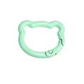 Muntgroene beervormige legering veerring sluiting voor sleutelhangers en DIY-knutselen - Beer hoofd veer gesp / Lichtgroen