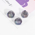 Translucent iridescent lotus seed pod charms in violet finish for DIY jewelry crafting - Transparent Black