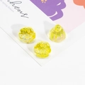 Translucent yellow resin cat paw and bell beads for DIY keychain jewelry making - Transparent - Yellow