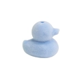 Ciondolo a forma di anatra floccata azzurra con foro per gioielli fai-da-te e portachiavi - Anatra / Floccato Blu