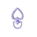 Purple heart-shaped spring clasp with swivel ring for DIY keychain accessories - Small / Small-Deep Purple