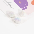 Pearlescent white lotus root charms with iridescent finish for DIY jewelry making - Solid White Iridescent