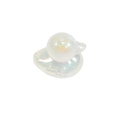 Perlina a forma di anatra gialla cangiante con foro verticale per gioielli fai da te - Anatra / Sirena Bianco