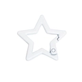 Star-shaped spring ring keychain hook in glossy white finish for DIY accessories - Pentagram / 31*32mm / White