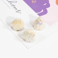 DIY lotus seedpod beads with iridescent AB coating for jewelry making and keychains - Solid Off-White Iridescent
