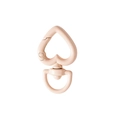 Pink heart-shaped spring ring keychain connector with rotating D-ring swivel base - Small / Small-Grapefruit