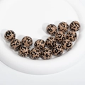 Beige und braune Acrylperlen mit Leopardenmuster für DIY-Schmuck und Halsketten - Festes Leopardenmuster / 16mm / Braun