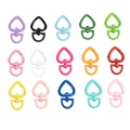 Set of 15 colorful heart-shaped alloy spring gate rings for DIY keychain making - Large / Large Size Random Color
