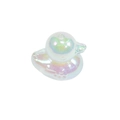 Perla a forma di anatra gialla con finitura arcobaleno per gioielli fai-da-te e catene - Anatra / Sirena Blu