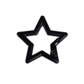 Star-shaped matte black alloy spring clasp ring for DIY keychains and accessories - Pentagram / 31*32mm / Black
