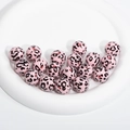 Acrylperlen mit Leopardenmuster in Rosa und Schwarz für DIY-Schmuck und Schlüsselanhänger - Festes Leopardenmuster / 16mm / Rosa