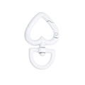 White heart-shaped swivel lobster clasp alloy spring ring for DIY keychains - Large / Large-White