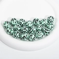 Mintgrüne Acrylperlen mit Leopardenmuster und Loch für DIY-Schmuck und Halsketten - Festes Leopardenmuster / 16mm / Hellgrün