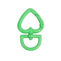 Grass green heart-shaped spring swivel clasp with D-ring for DIY keychain accessories - Large / Large-Spring Green