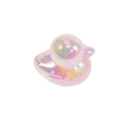Perla a forma di papera rosa iridescente con foro per gioielli fai-da-te e portachiavi - Anatra / Sirena Rosa