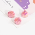 DIY charm set with iridescent pink lotus seed pod and flower bud resin beads - Solid Peach Iridescent