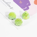 Lustrous yellow-green lotus pod pendant beads with pearlescent finish for DIY jewelry - Solid Fruit Green Iridescent