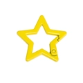 Star shaped metal spring gate hook in bright yellow finish for DIY keychains - Pentagram / 31*32mm / Yellow