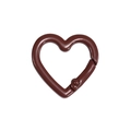 Mosquetón de metal con forma de corazón marrón chocolate para llaveros artesanales - Corazón / Café Oscuro