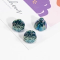 Iridescent lotus seed pod beads for DIY crafts with metallic chameleon finish - Solid Deep Ink Green Iridescent
